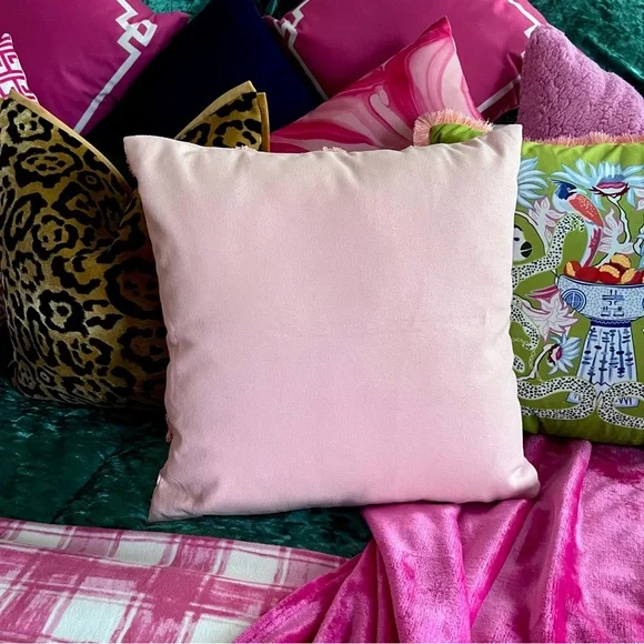 Luxury Home | Boho Chic Blush Pink Tufted Polka Dot Throw Pillow Cover - Picture 8 of 9